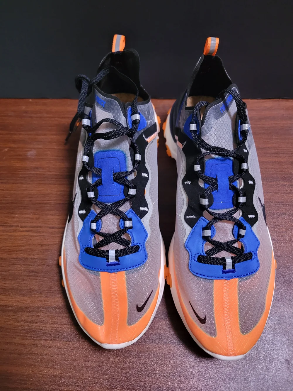 Nike  React Element 87 Men's Running Shoes Size 9.5 Gray/Orange/Blue Sneakers